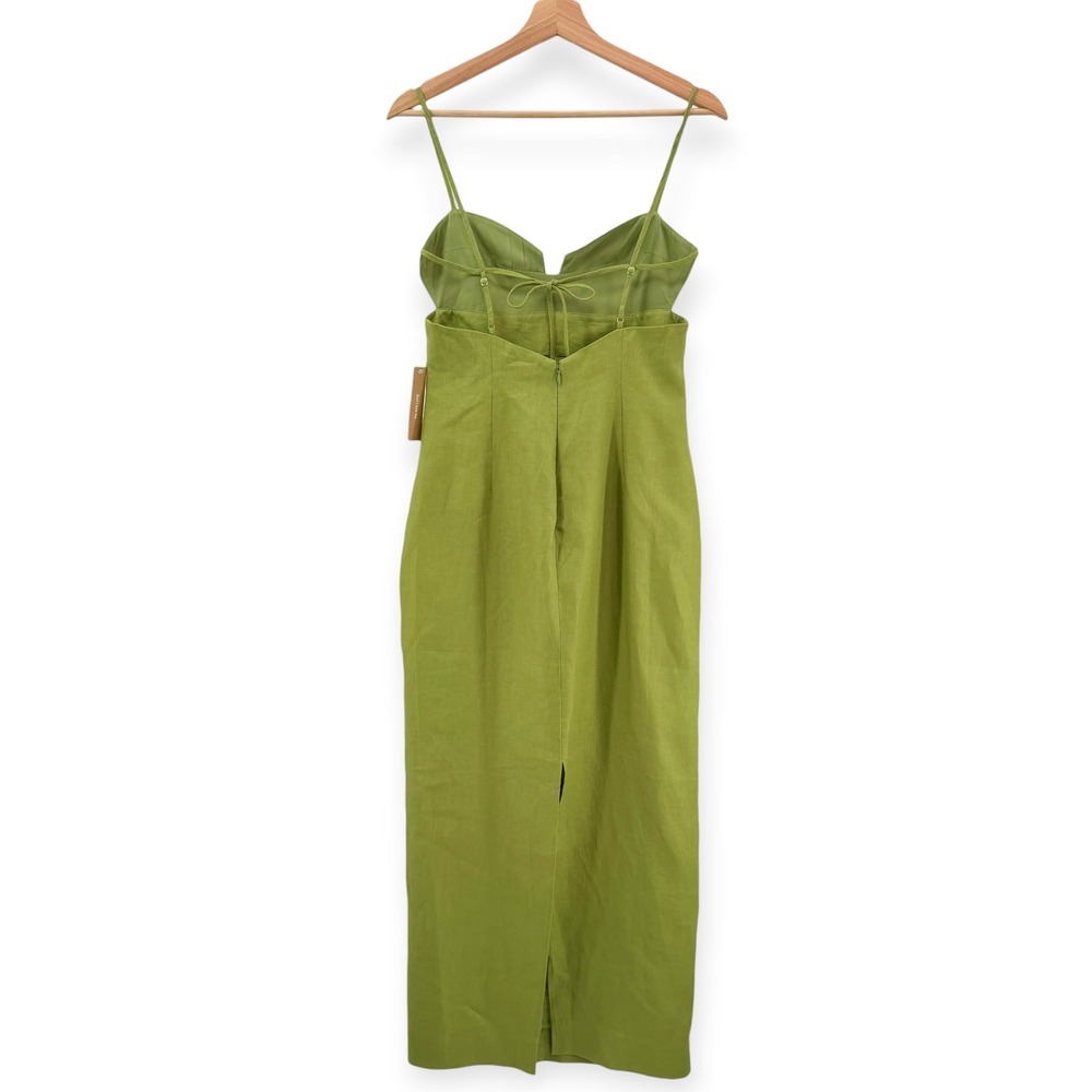 NWT o.p.t Indy Linen Dress in Grass Green - Size 6 - Picture 7 of 10